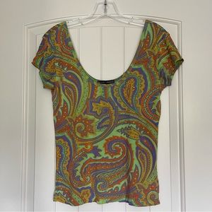 Ralph Lauren Black Label Paisley Scoop Neck shirt